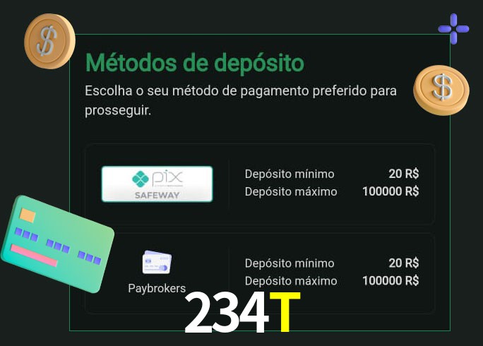 O cassino 234T oferece uma grande variedade de métodos de pagamento
